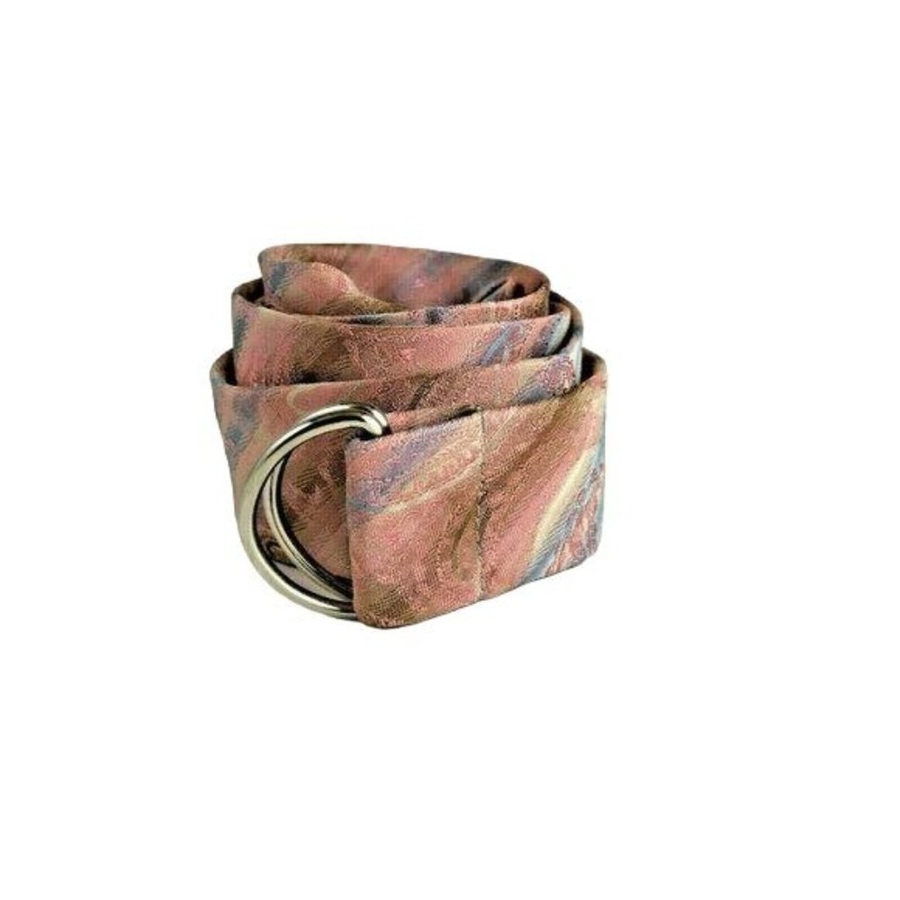 Italian UMO LORENZO belt paisley pink fabric sash fashion Italy Designer Unique - Picture 5 of 9